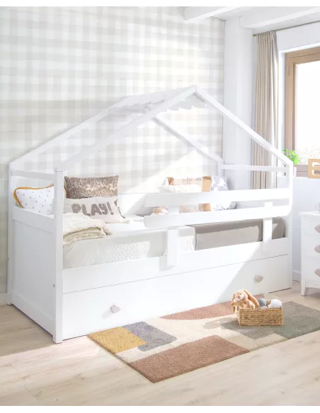 Letto a Casetta estraibile bianco - Consegna gratuita