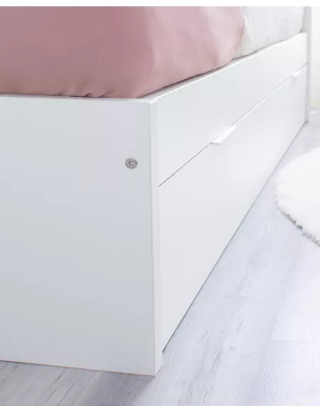 Letto estraibile laminato bianco 90x190 pediera bassa