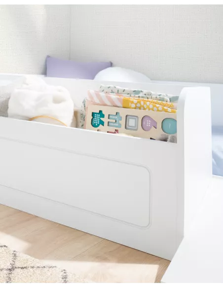 Letto montessori bianco con contenitore e rampa - consegna gratuita