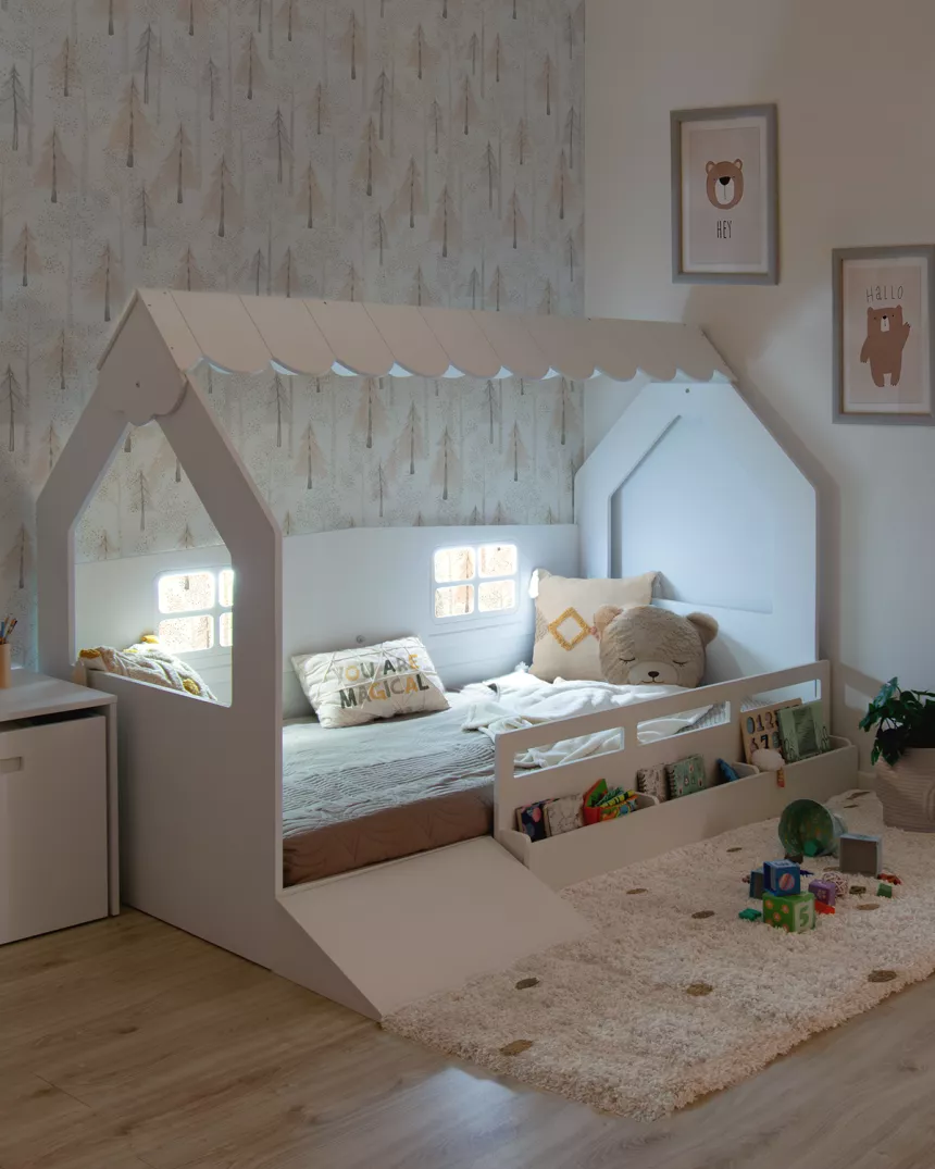 letto a casetta montessori con contenidore e rampa - Consegna gratuita 2