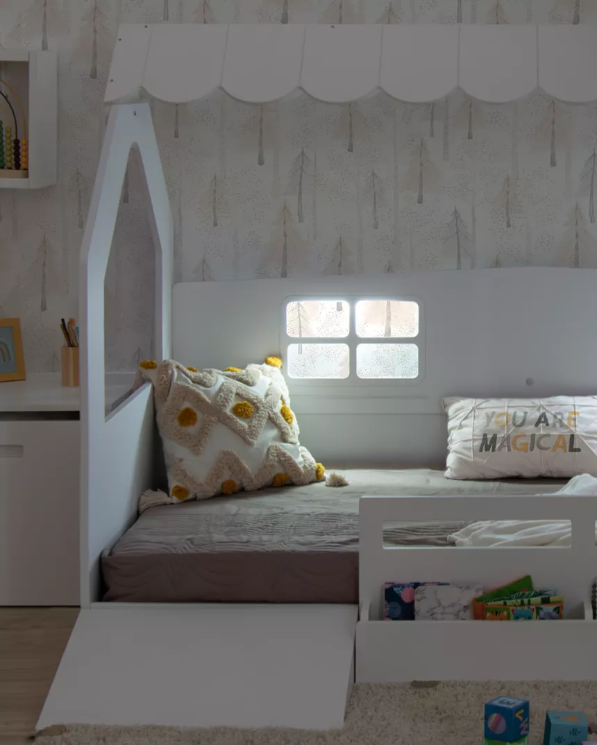 letto a casetta montessori con contenidore e rampa - Consegna gratuita