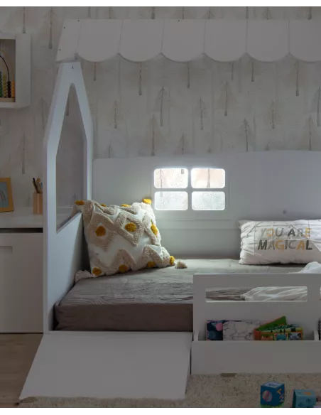 letto a casetta montessori con contenidore e rampa - Consegna gratuita