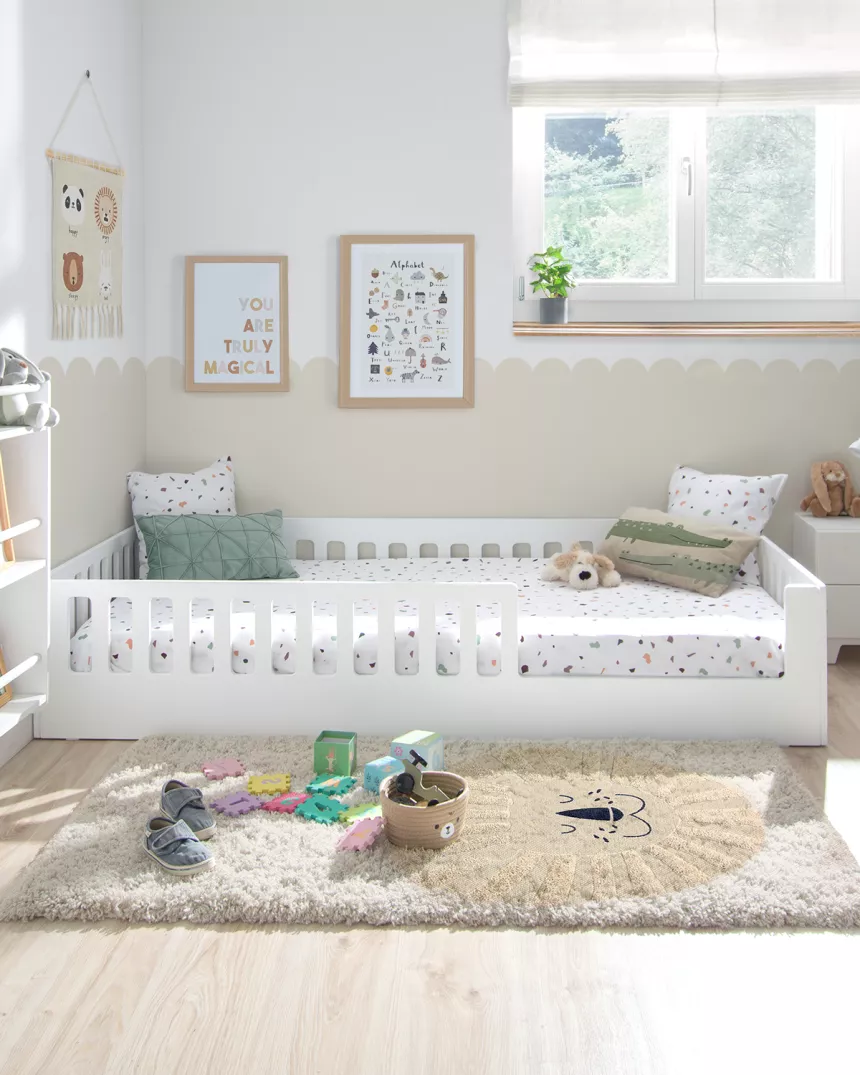 Letto montessori con sbarre CRETA Bianco - Consegna gratuita