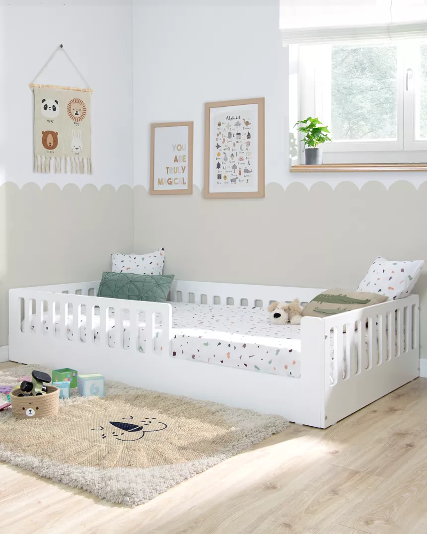 Letto montessori con sbarre CRETA Bianco - Consegna gratuita 2