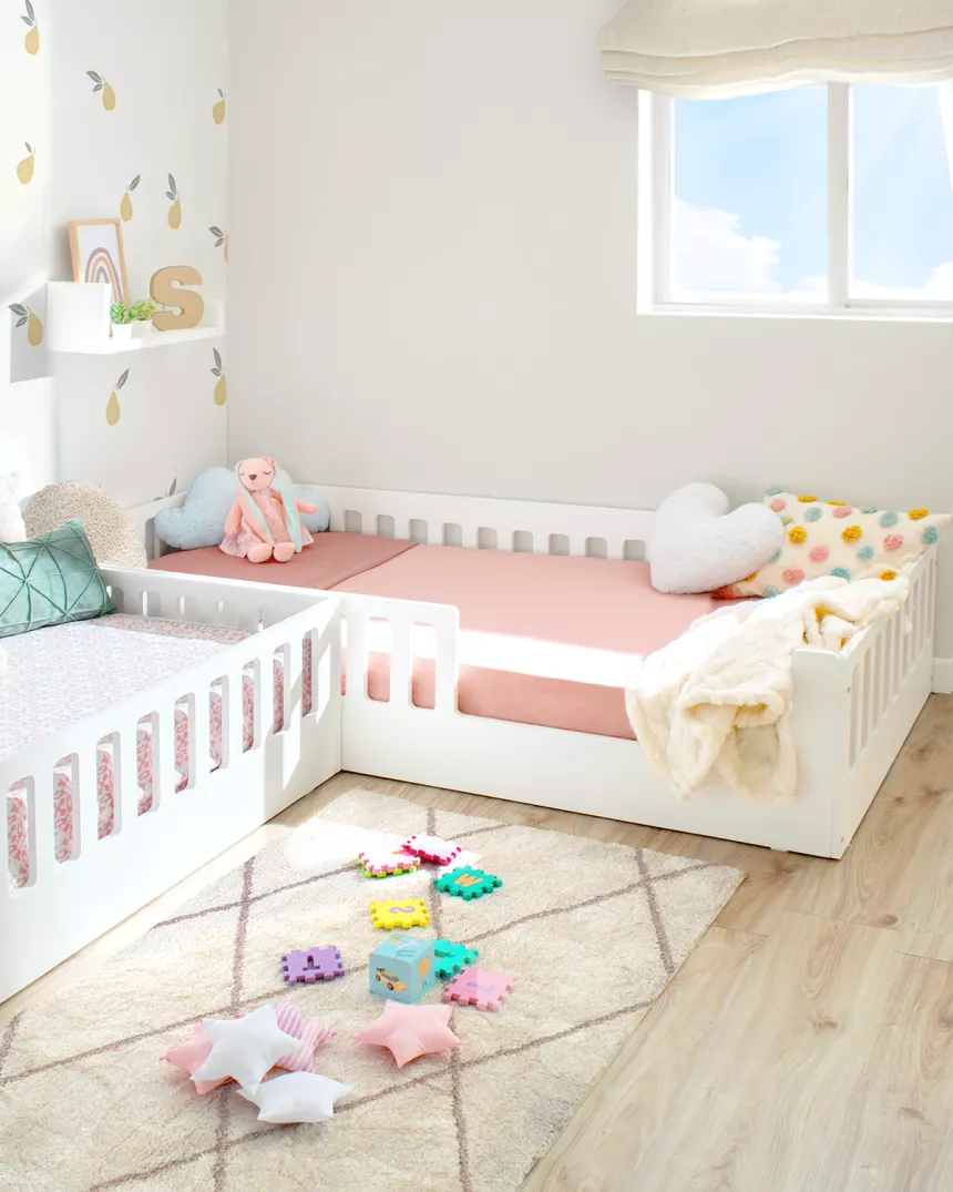 Letto montessori con sbarre CRETA Bianco - Consegna gratuita