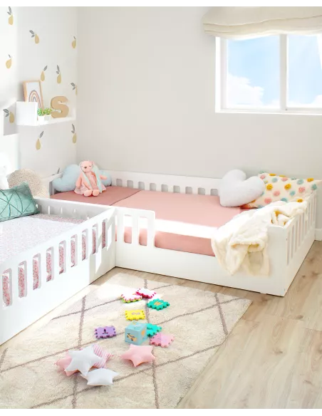 Letto montessori con sbarre CRETA Bianco - Consegna gratuita