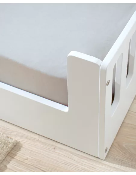 Letto montessori con sbarre CRETA Bianco - Consegna gratuita