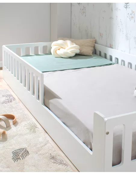 Letto montessori con sbarre CRETA Bianco - Consegna gratuita
