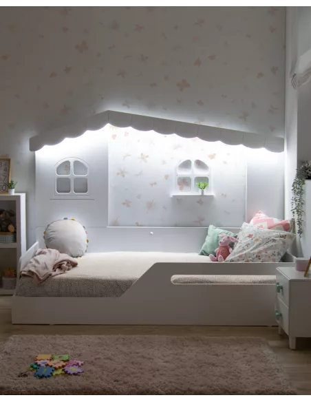 Letto a casetta montessori finestre - Consegna gratuita