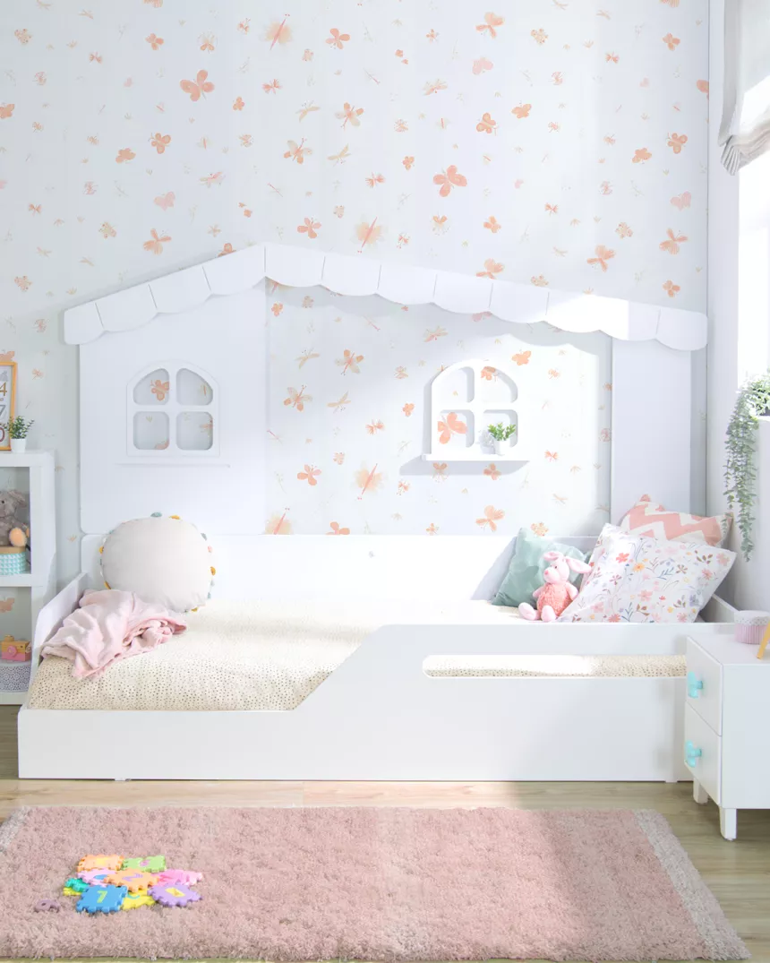 Letto a casetta montessori finestre - Consegna gratuita