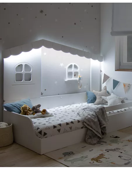 Letto a casetta montessori finestre - Consegna gratuita