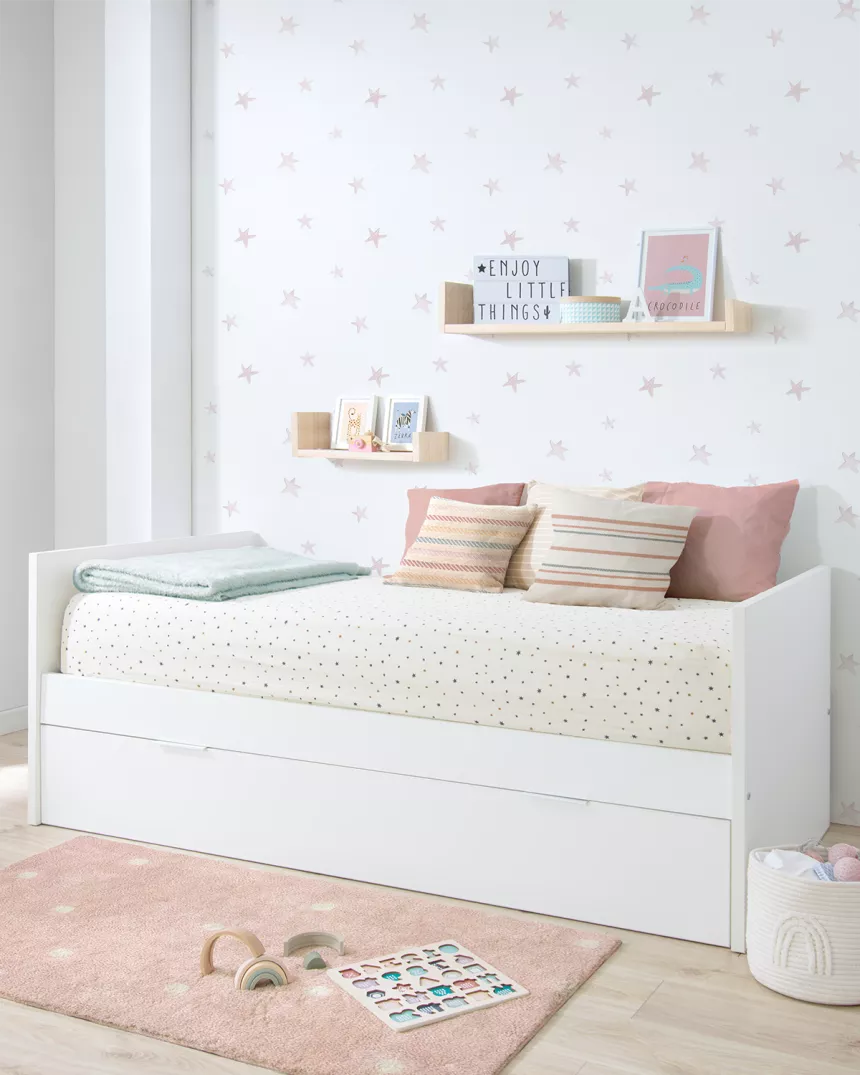 Letto estraibile laminato bianco 90x190 - Consegna gratuita