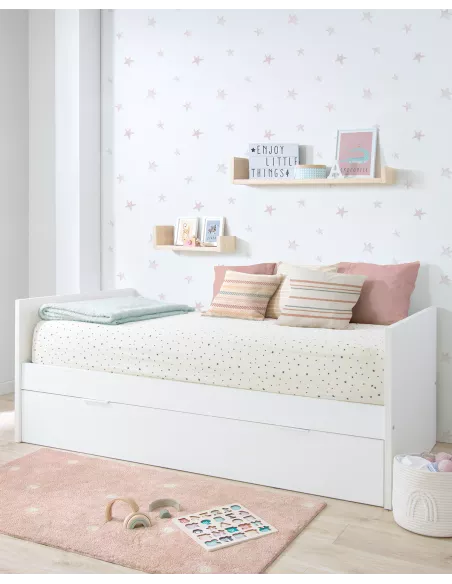 Letto estraibile laminato bianco 90x190 - Consegna gratuita