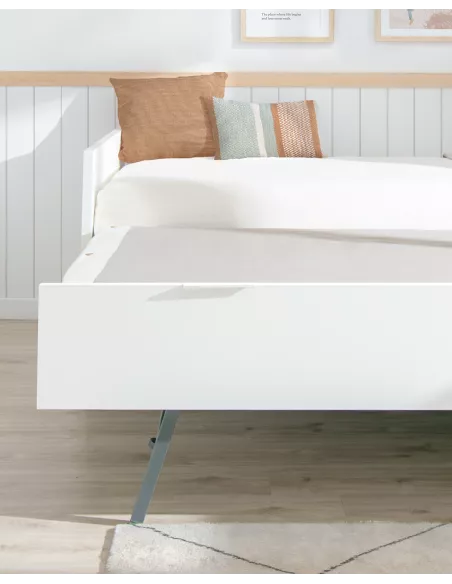 Letto estraibile laminato bianco 90x190 - Consegna gratuita