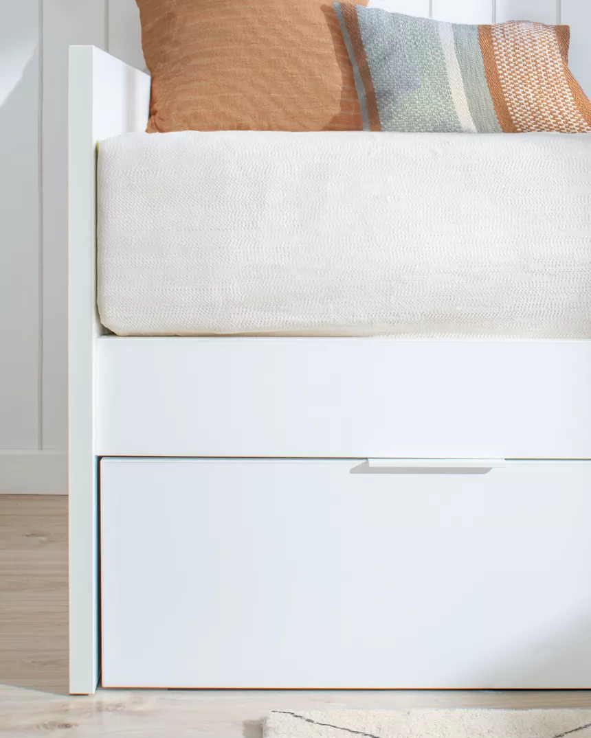 Letto estraibile laminato bianco 90x190 - Consegna gratuita