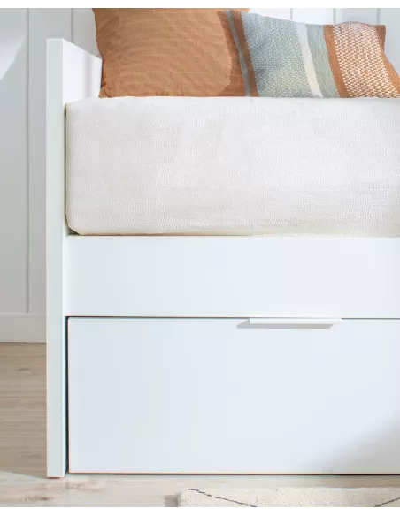 Letto estraibile laminato bianco 90x190 - Consegna gratuita