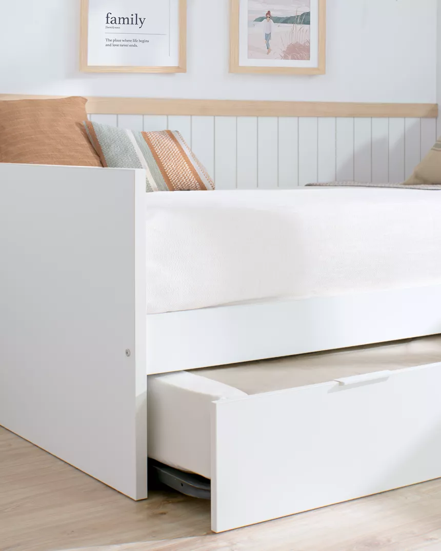 Letto estraibile laminato bianco 90x190 - Consegna gratuita