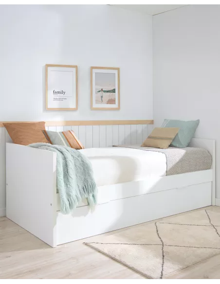 Letto estraibile laminato bianco 90x190 - Consegna gratuita