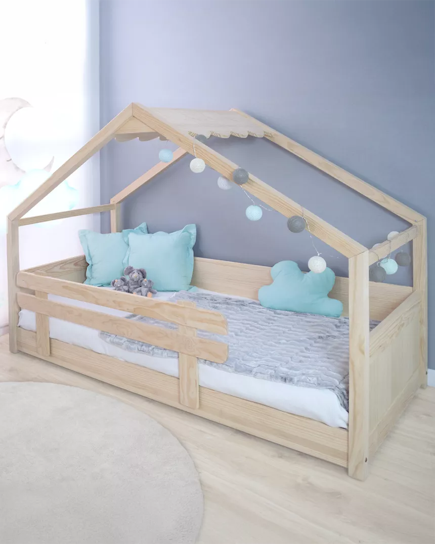 Letto Montessori a casetta legno naturale - Consegna gratuita