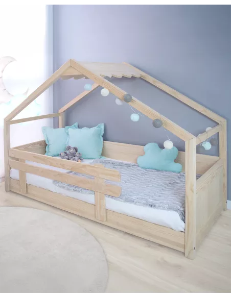 Letto Montessori a casetta legno naturale - Consegna gratuita