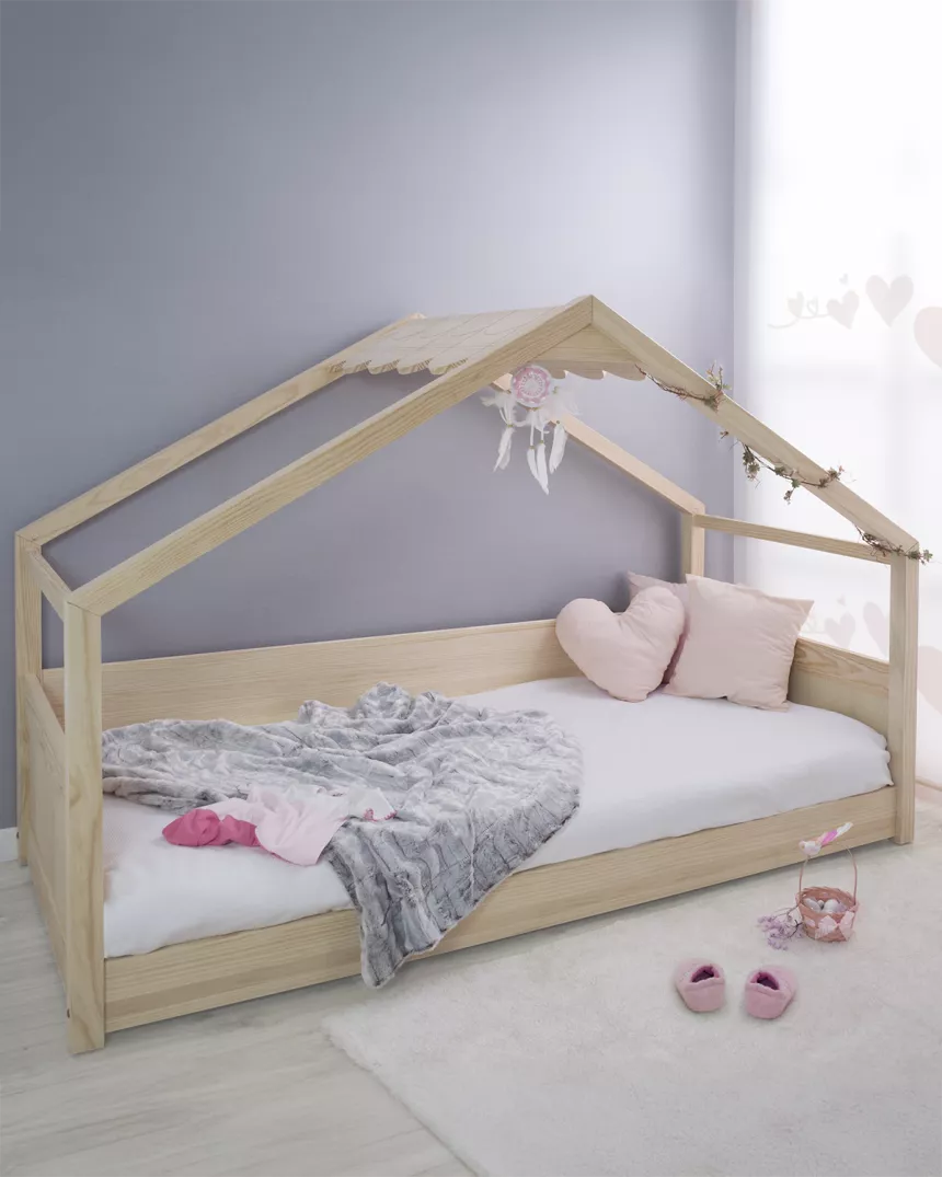 Letto Montessori a casetta legno naturale - Consegna gratuita 2