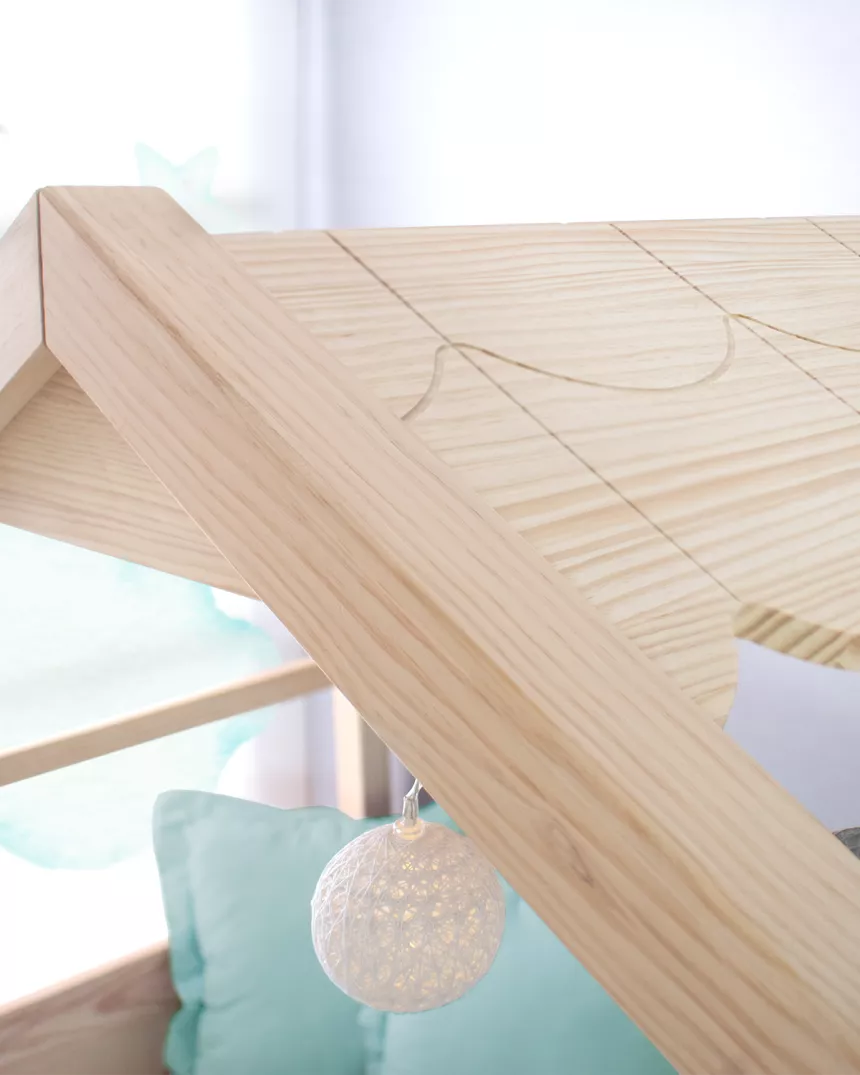 Letto Montessori a casetta legno naturale - Consegna gratuita