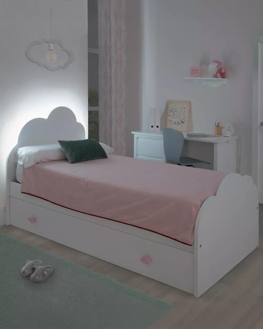Letto per bambini estraibile Nuvola con luce