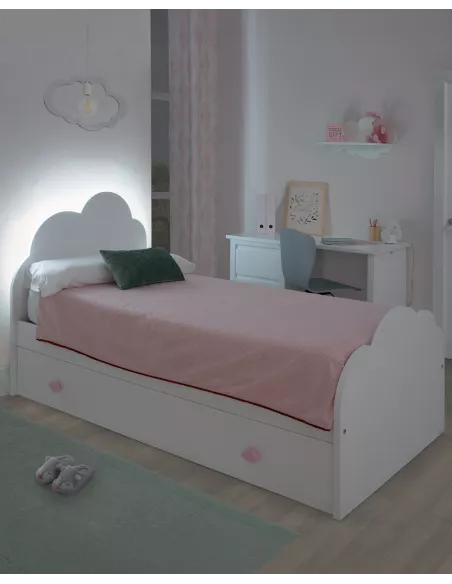 Letto per bambini estraibile Nuvola con luce