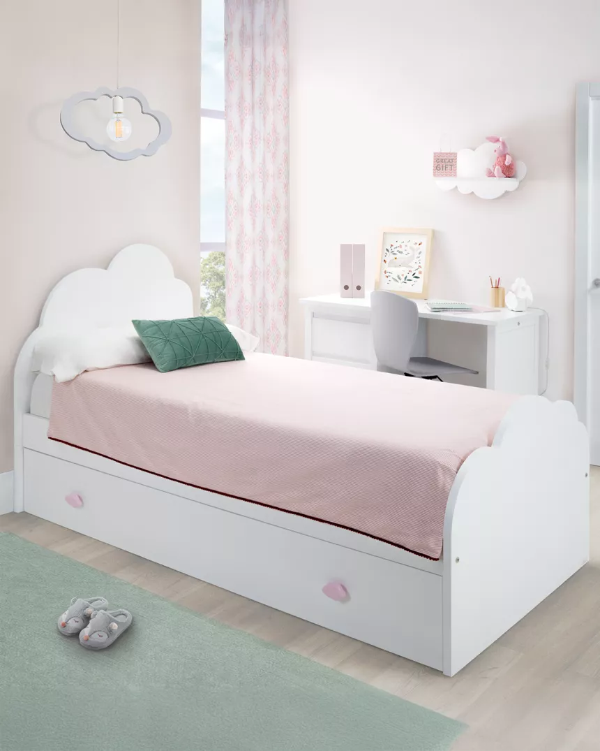 Letto per bambini estraibile Nuvola con luce