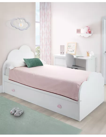 Letto per bambini estraibile Nuvola con luce