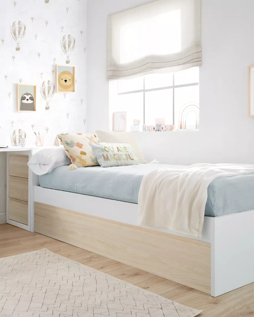 Letto estraibile per bambini nordico - pediera bassa