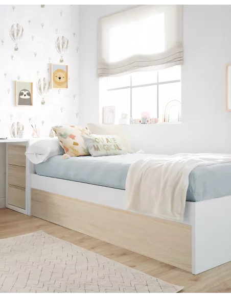 Letto estraibile per bambini nordico - pediera bassa
