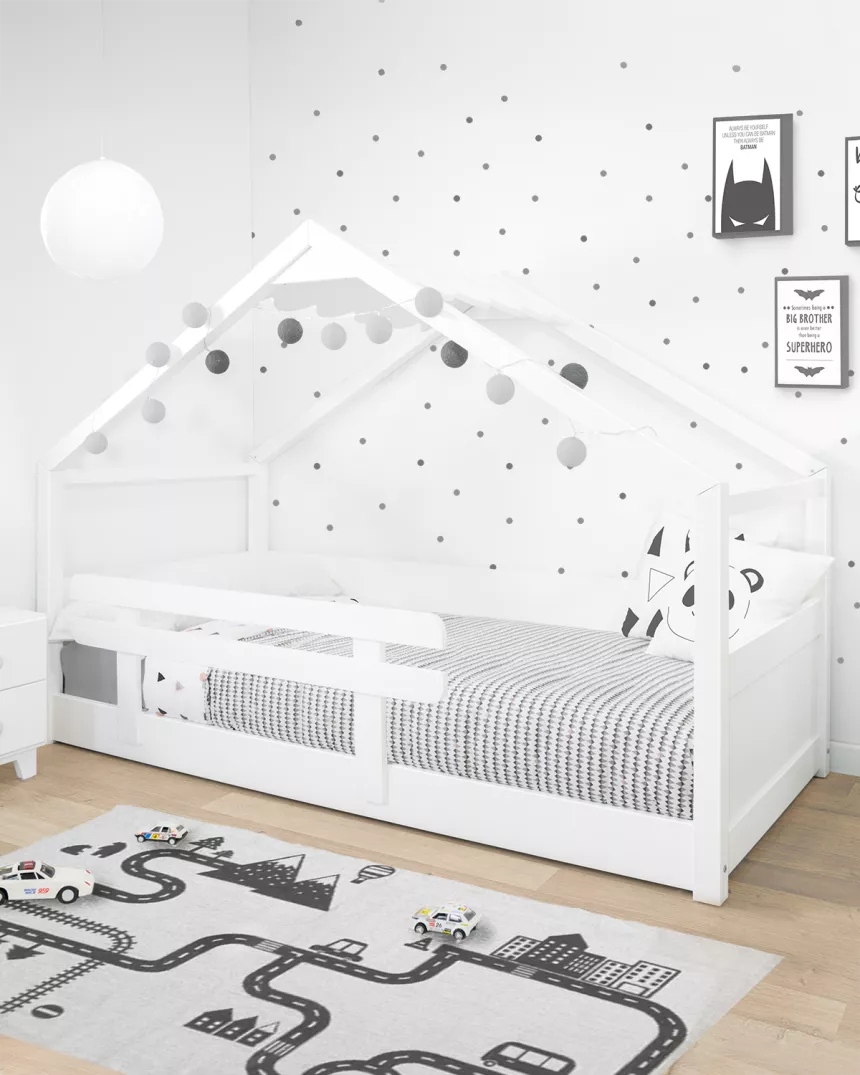 Letto Montessori a casetta bianco - Consegna gratuita