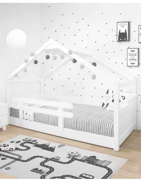 Letto Montessori a casetta bianco - Consegna gratuita