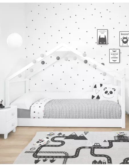 Letto Montessori a casetta bianco - Consegna gratuita