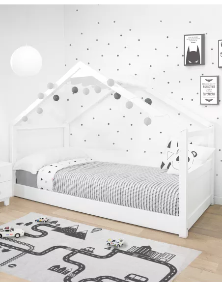 Letto Montessori a casetta bianco - Consegna gratuita