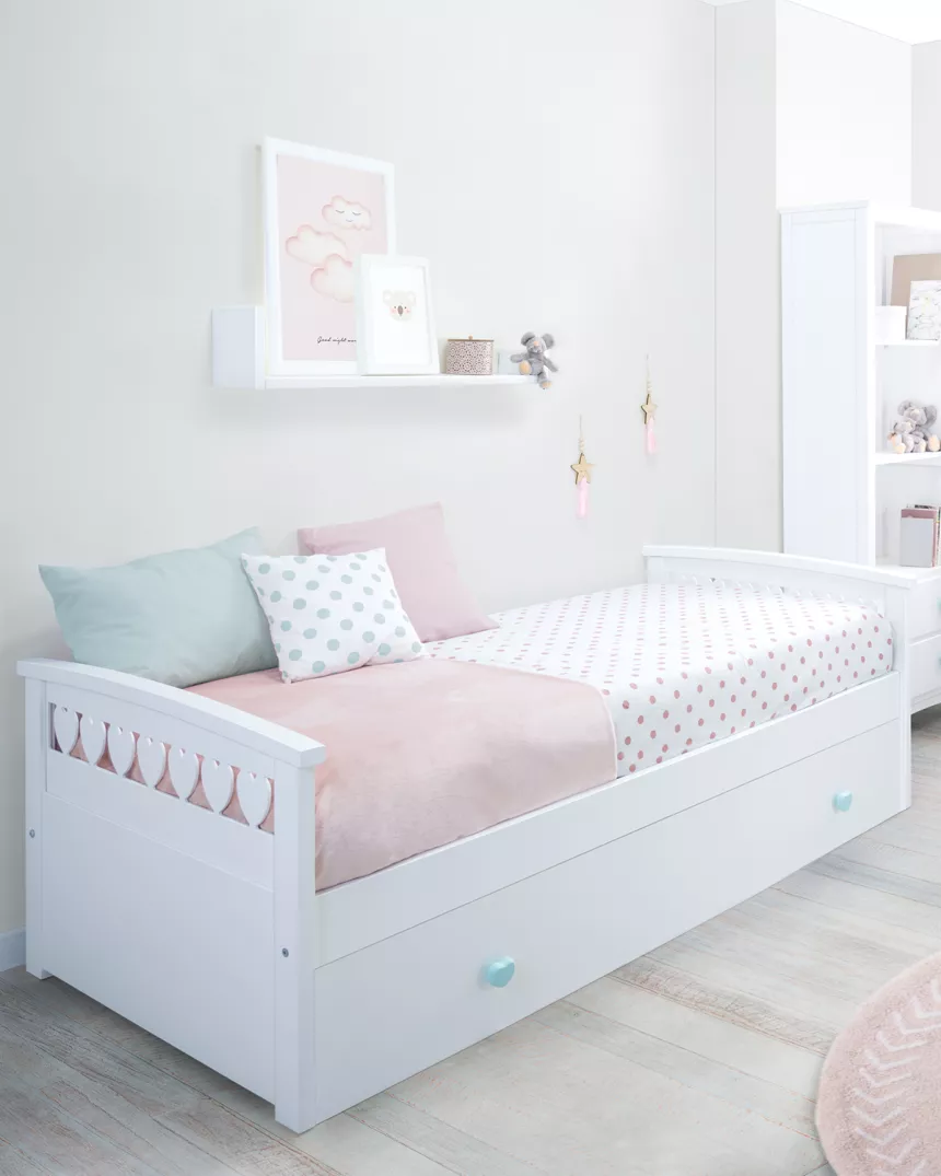 Letto estraibile Cuori - Consegna gratuita