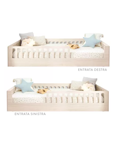 Letto Montessori Creta con barriera di sicurezza – Autonomia e qualità