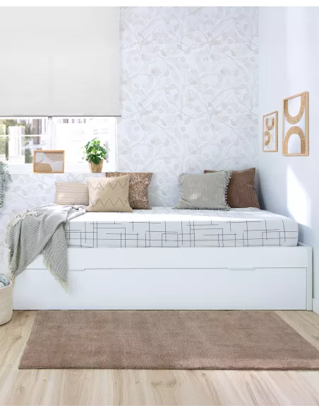 Letto estraibile laminato bianco 90x190 basso - Consegna gratuita