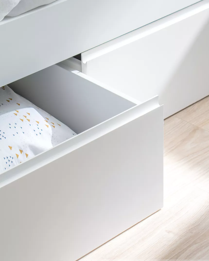 Letto con cassetti per bambini bianco pediera bassa