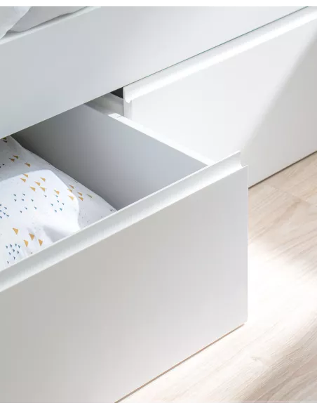 Letto con cassetti per bambini bianco pediera bassa