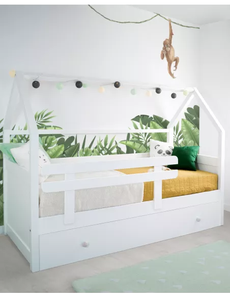 Letto estraibile bianco casetta-Consegna gratuita