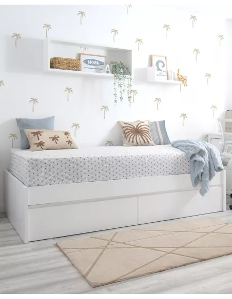 Letto con cassetti bianco basso - Consegna gratuita