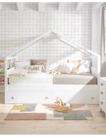 Letto bianco a casetta con cassetti- Consega gratuita