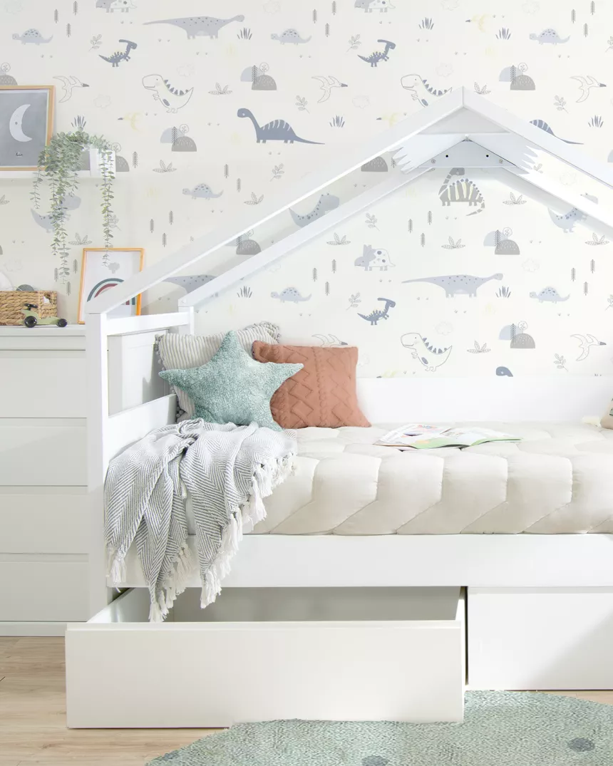 Letto bianco a casetta con cassetti- Consega gratuita