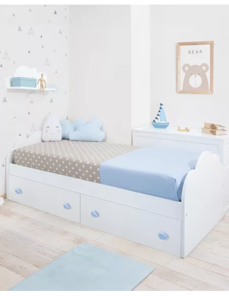 Letto per bambini con cassetti Nuvola - Consegna gratuita