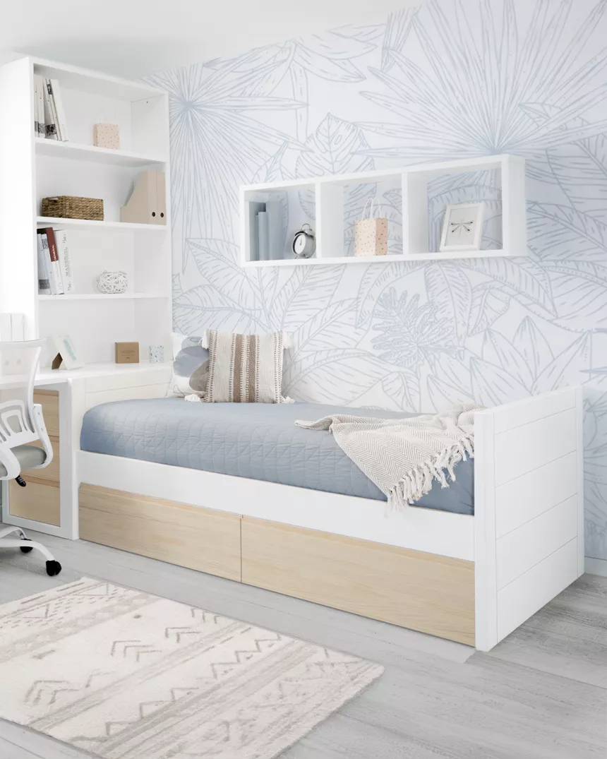 Letto con cassetti lineare nordico - Consegna gratuita 2