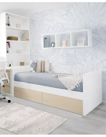 Letto con cassetti lineare nordico - Consegna gratuita