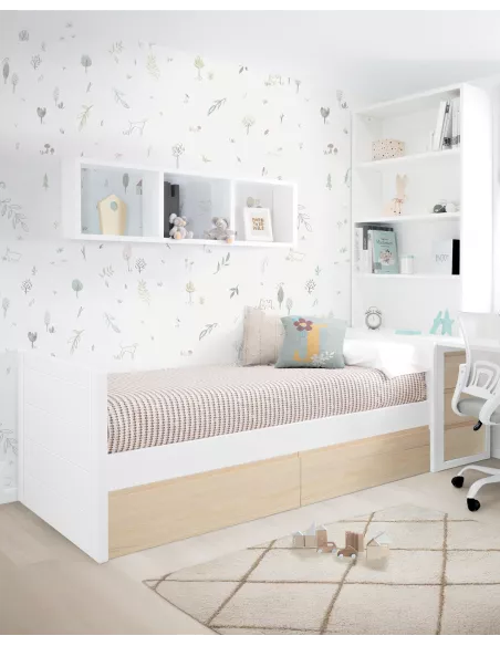 Letto con cassetti lineare nordico - Consegna gratuita