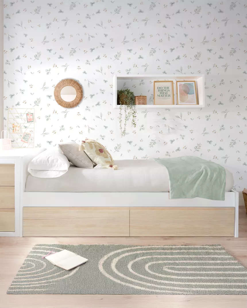 Letto con casseti per bambini nordico - pediera bassa